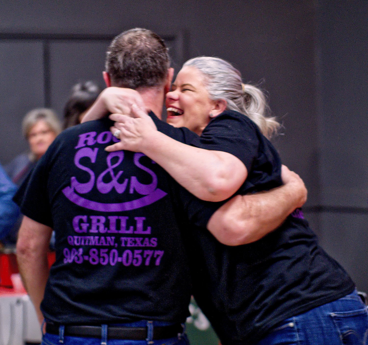 Steven and Samantha Krell celebrate winning the judges' choice award for best chili.  [find more fundraiser photos]